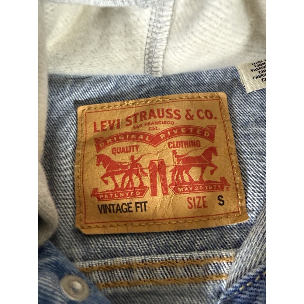 Levis Trucker Jacket Adult Small Snap Vintage Fit Button Up Hooded Mens - Picture 7 of 14